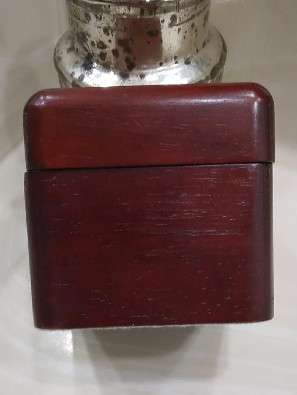 Eddie Bauer Dark Wood Square Jewelry Cufflinks Box